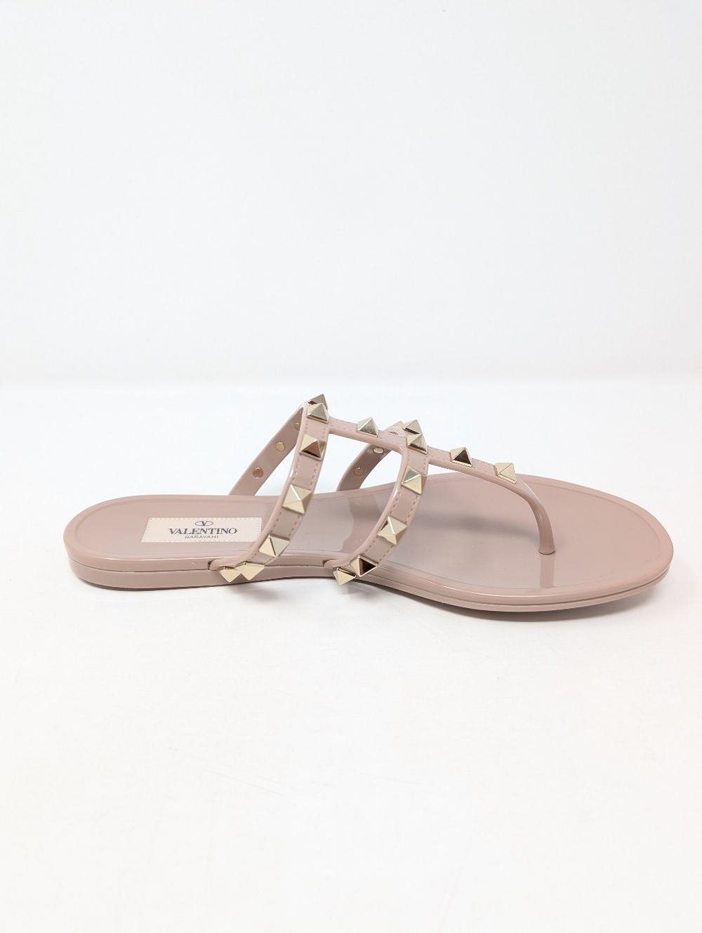 Valentino Garavani RockStud Jelly Thong Nude Caged Sandals Flip Flops Size 36 - Picture 5 of 10